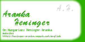 aranka heninger business card